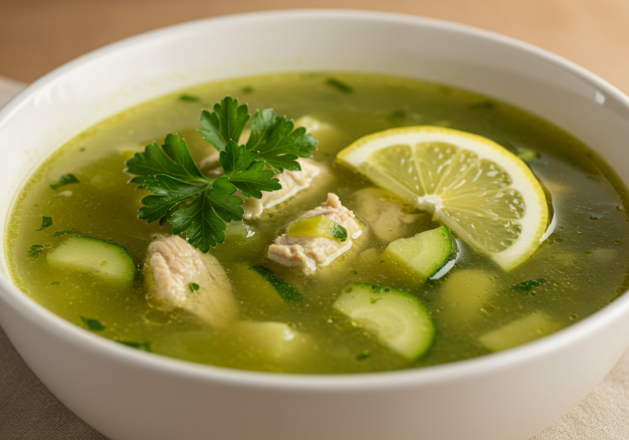 Chicken Zucchini Broth Soup: Clean, Light, and Full of Comfort 1 Bowl of chicken zucchini broth soup