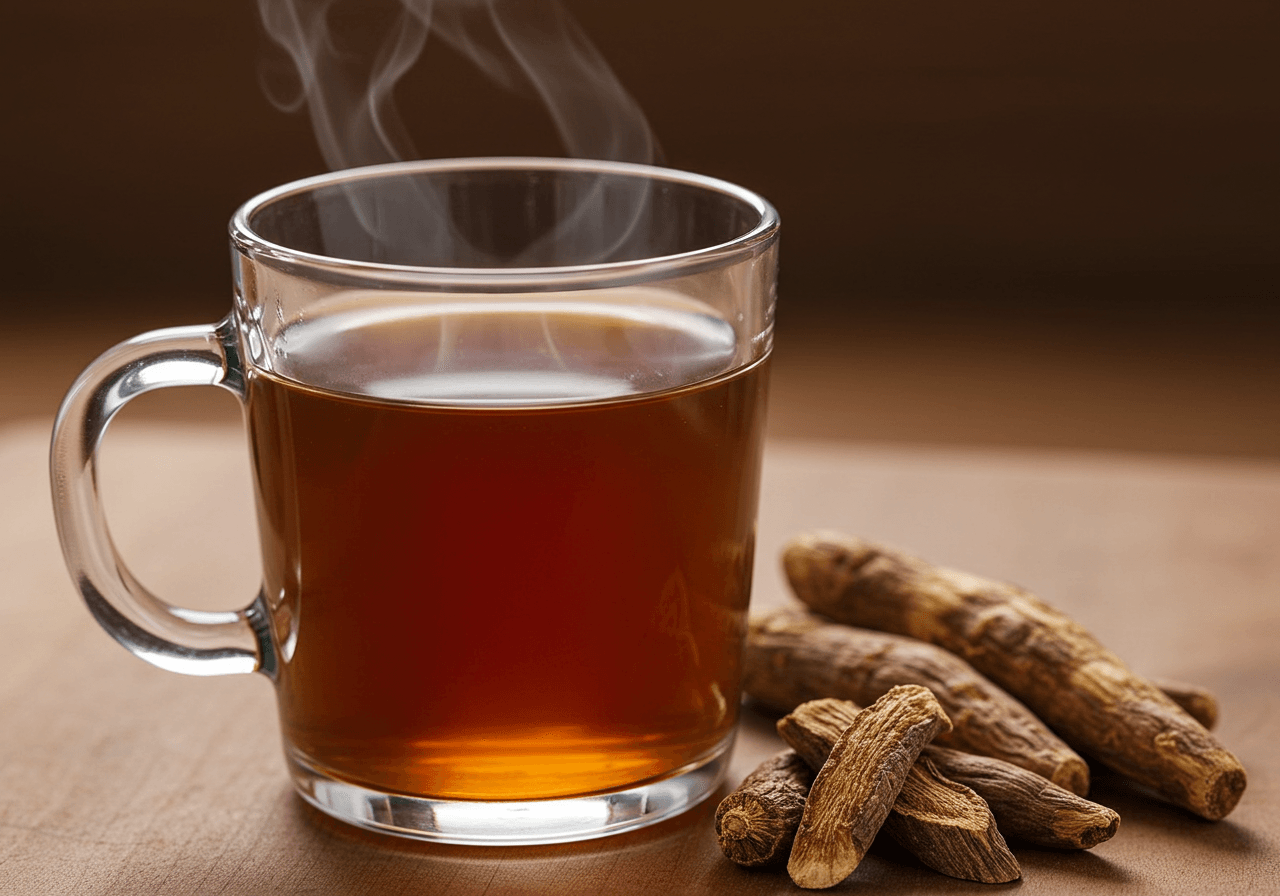 Dandelion Root Detox Tea Recipe: Cleanse Your Body Naturally 1 Dandelion root detox tea in a rustic glass mug