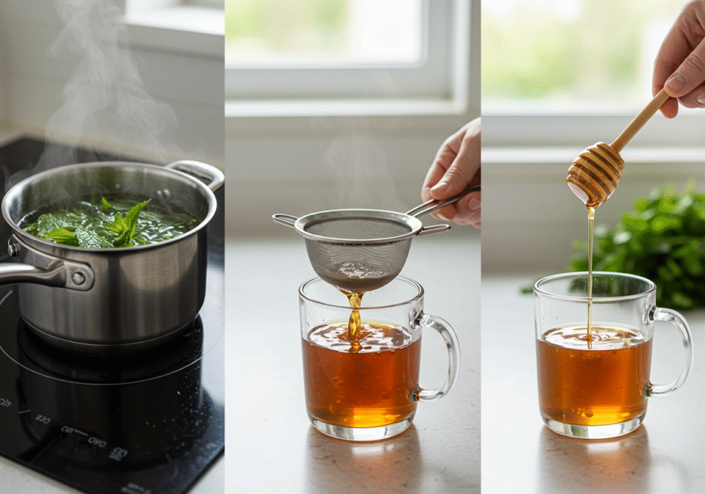 Mint Parsley Detox Tea with Honey: Nature’s Belly Bloat Fix 3 Brewing mint parsley detox tea with honey step-by-step