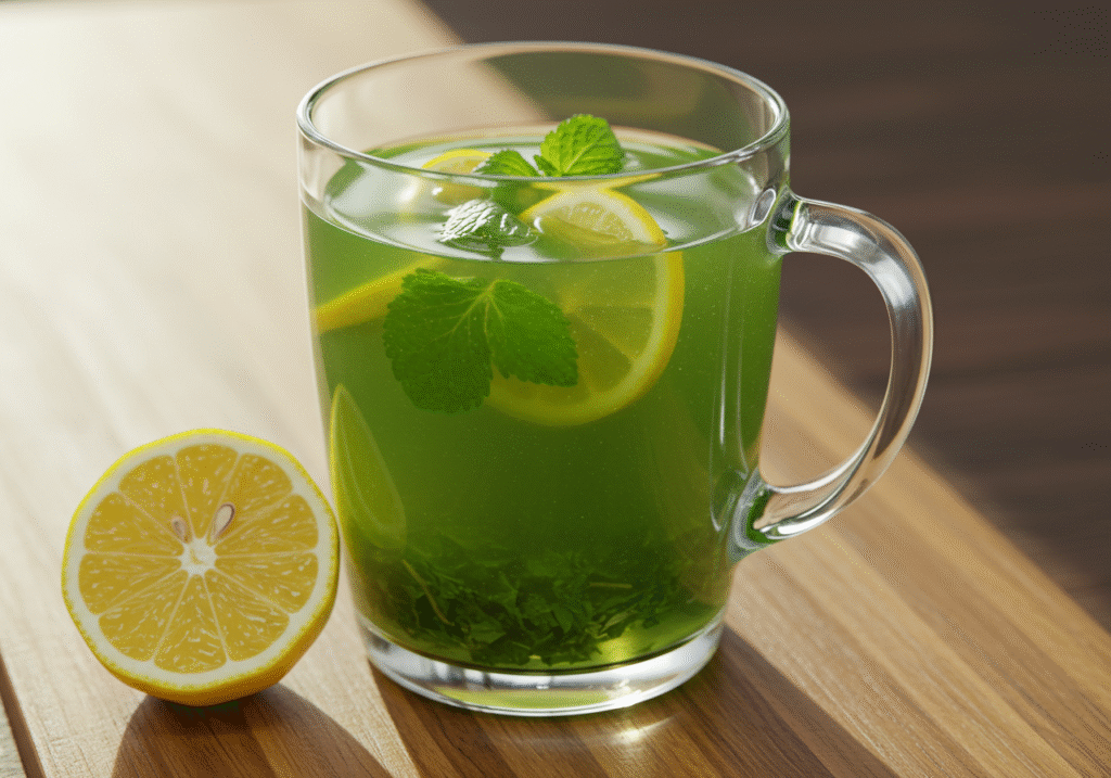 The Best Natural Zepbound Recipe for GLP-1 Support & Fat Loss 4 Mint parsley tea to support Zepbound digestion