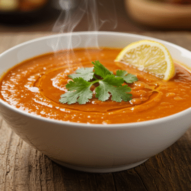 Bowl of spicy lentil soup for fat-burning
