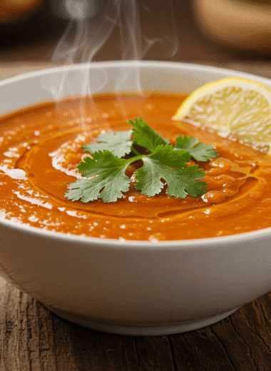 Bowl of spicy lentil soup for fat-burning